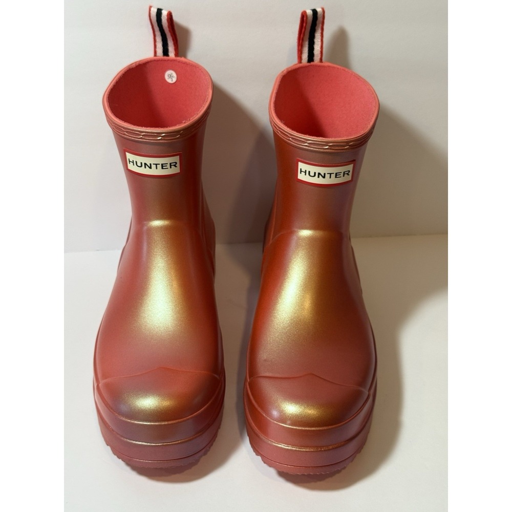 Hunter Original Play Short Nebula Rain Boots US 9 Women Shimmer Pink WFS2020NEB - Picture 1 of 7